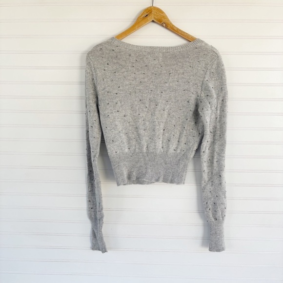 Gray Floral Embroidered Cardigan - Picture 2 of 7